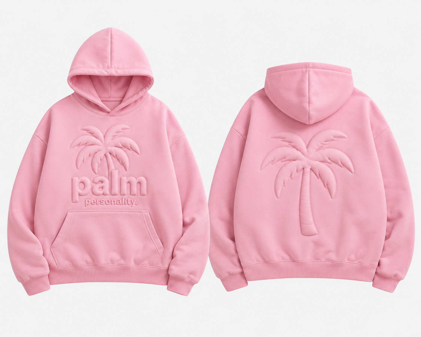 pink palm puff hoodie