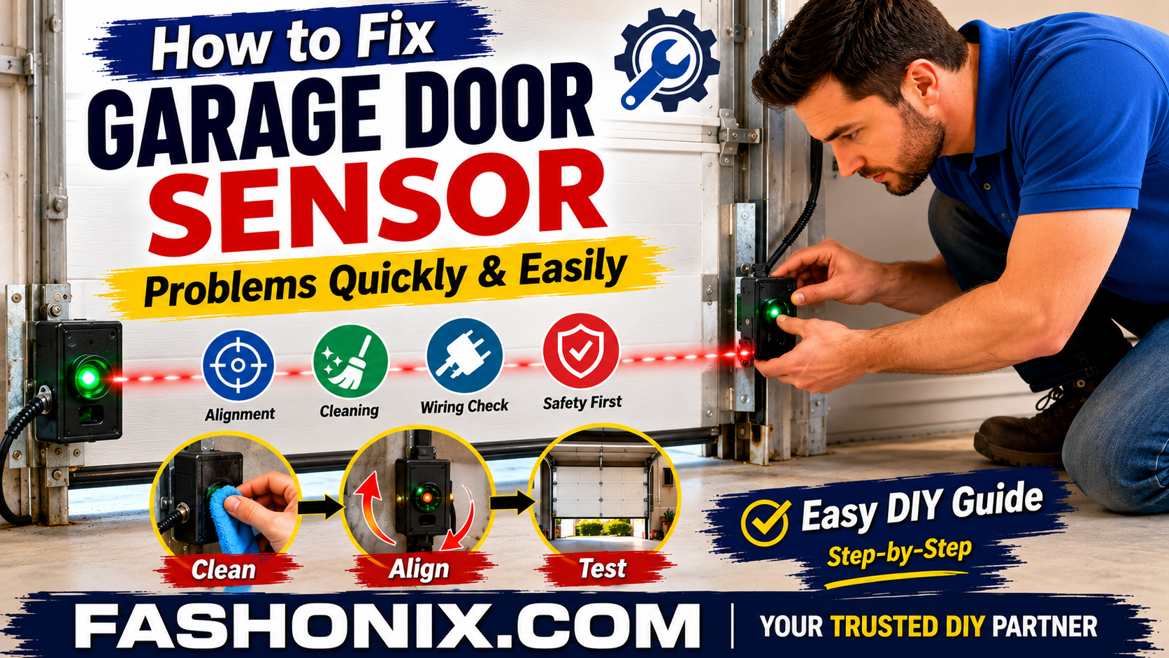 how to fix garage door sensor
